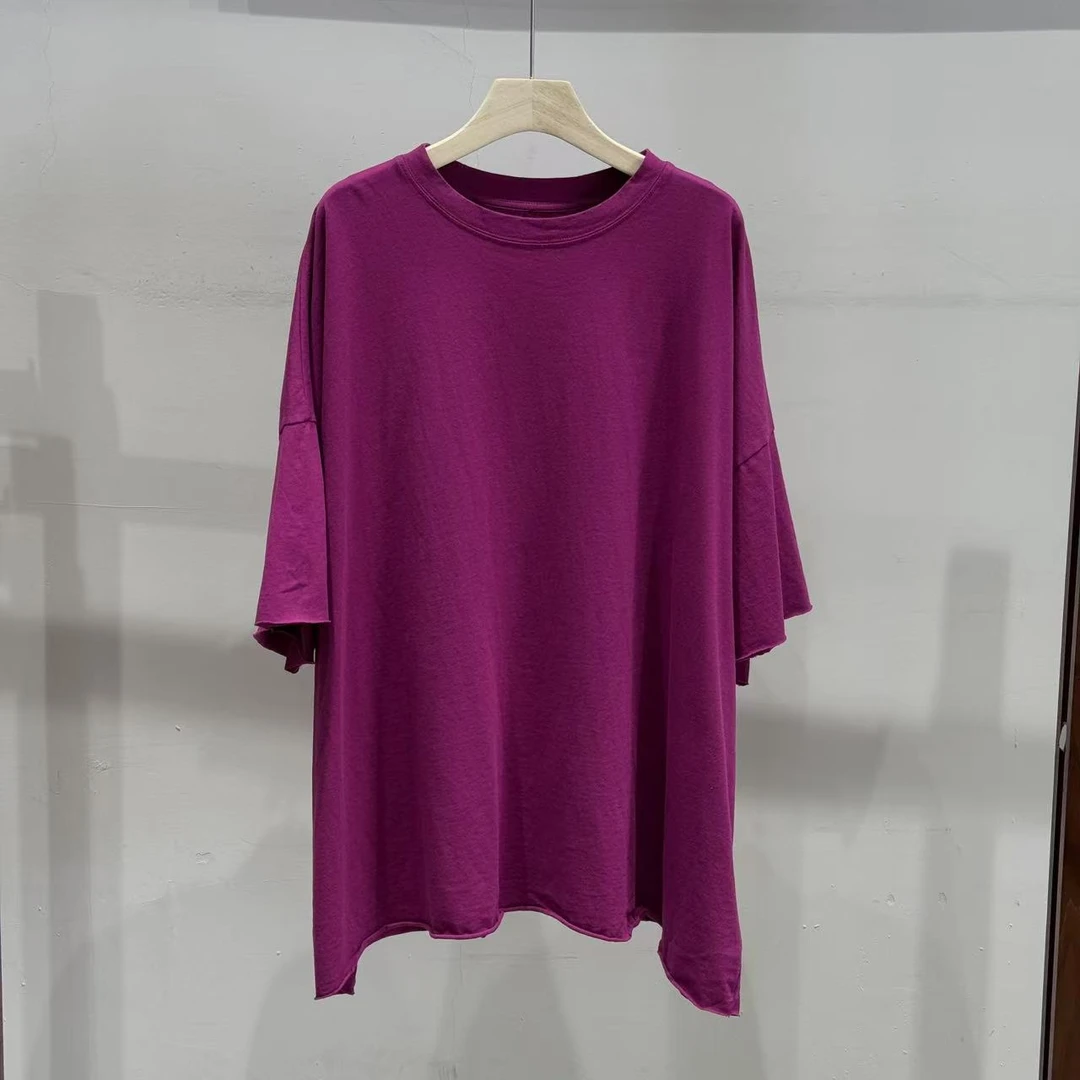 【ATAYI】2025喜喜夏季新款简约时尚百搭宽松中长款纯色T恤00000#