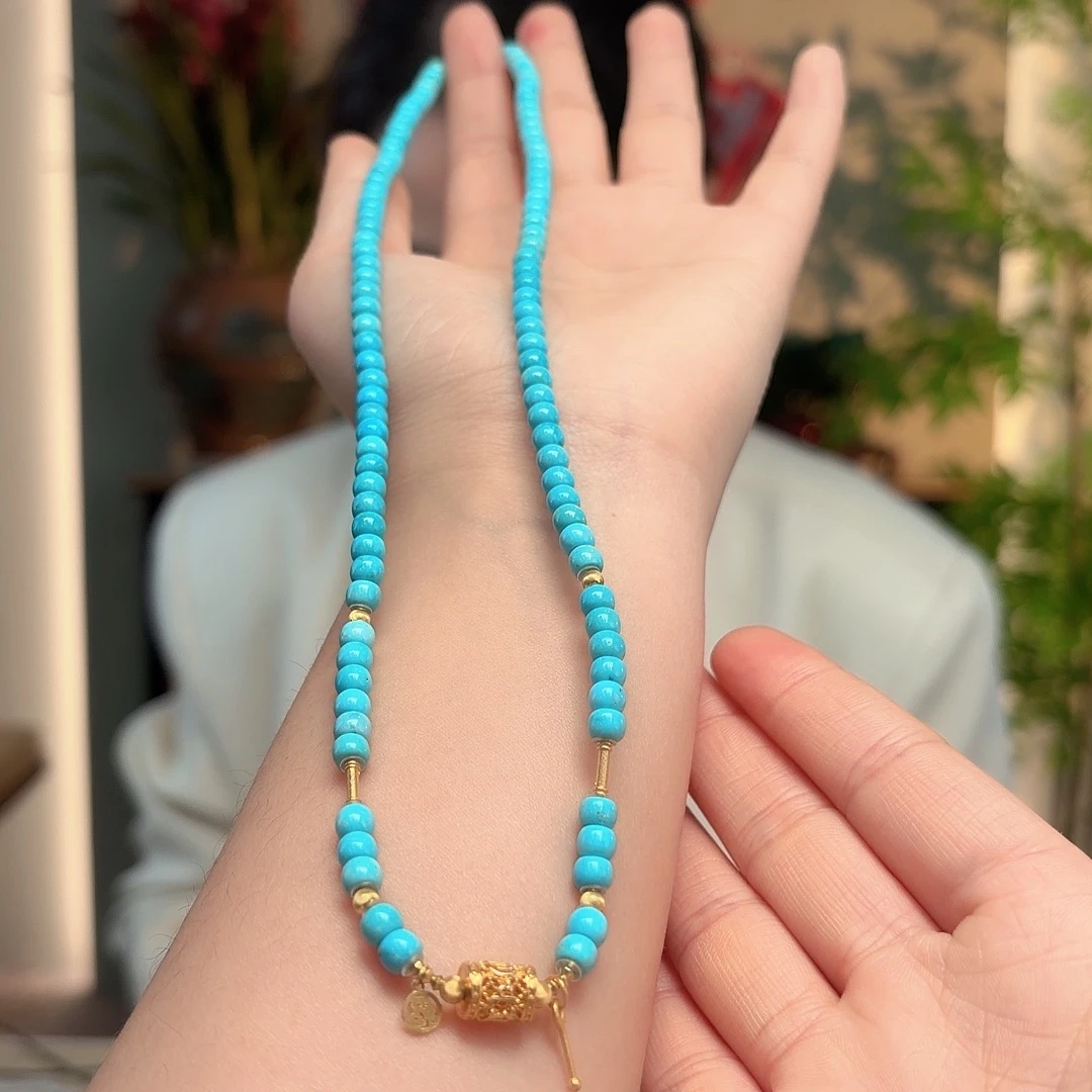 绿松石18K金镶嵌颈饰