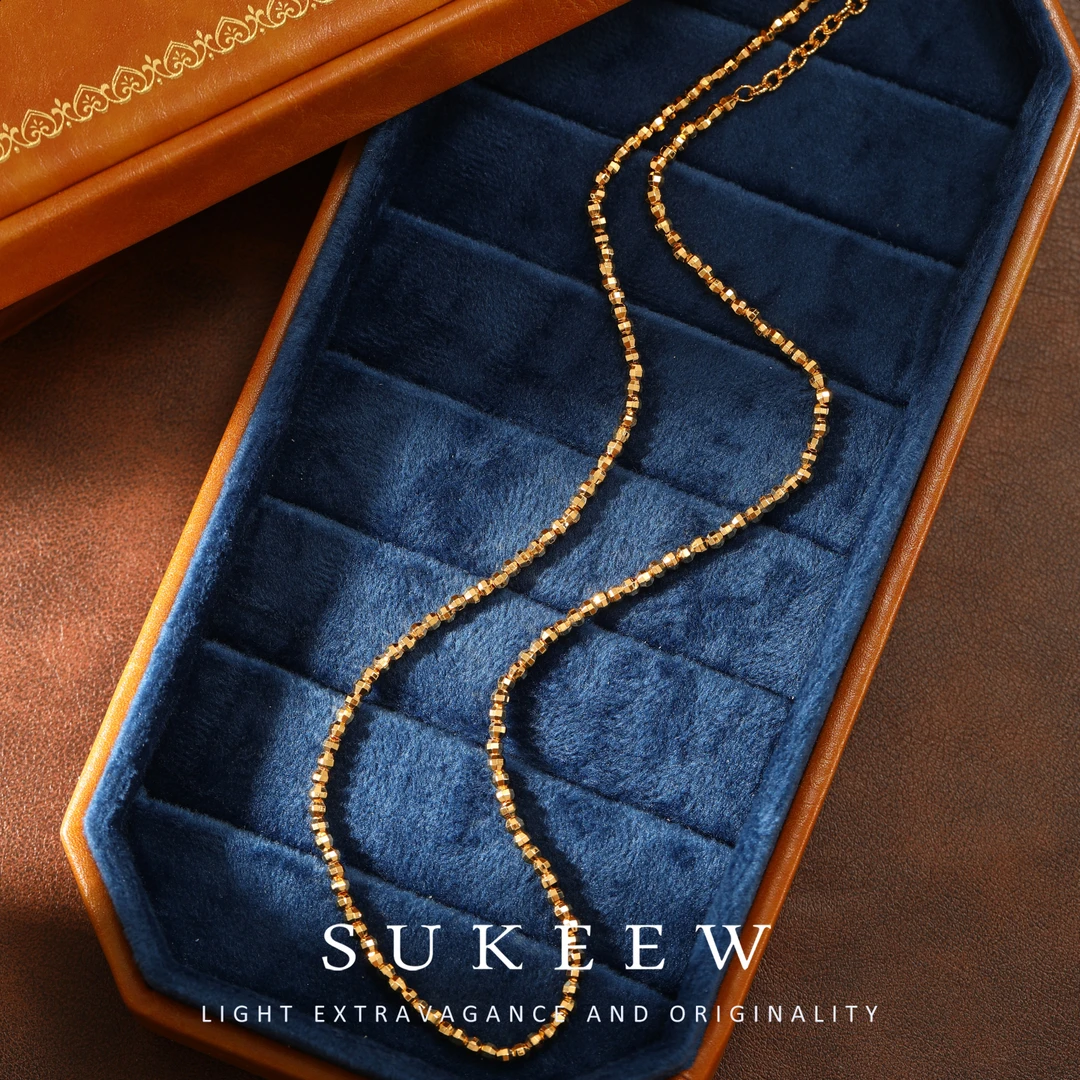 SUKEEW/酥可 镀k金【碎银子】时尚超闪多棱珠项链279215