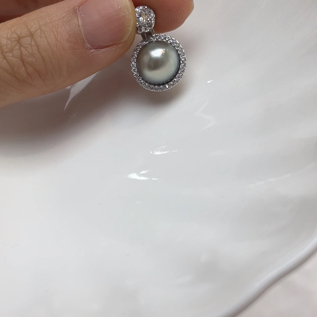 吊坠(不含链)海水珍珠银S925镶嵌