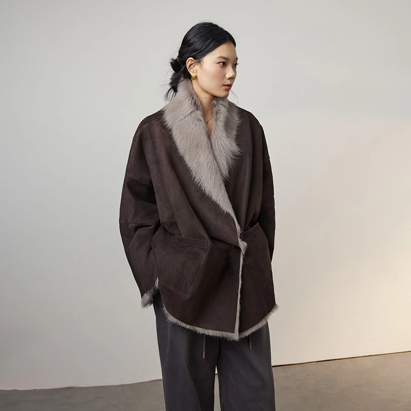 卡洛尔菲皮毛一体真皮毛毛外套海宁皮草外套女款爆款2025新款