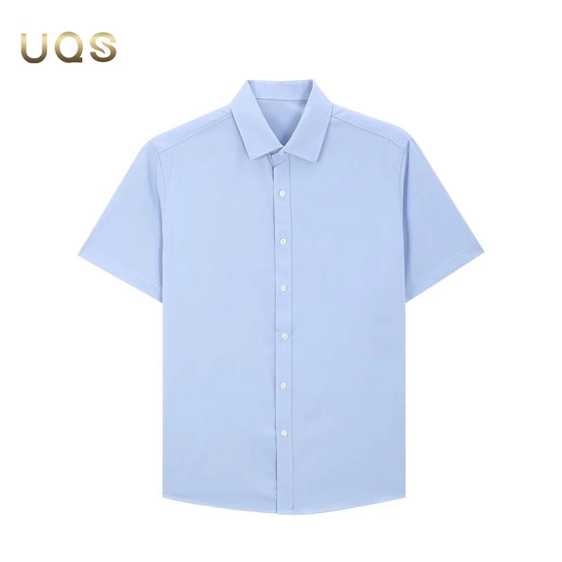 男士简约纯色衬衫夏季上新商务休闲时尚百搭轻薄舒适翻领经典短袖