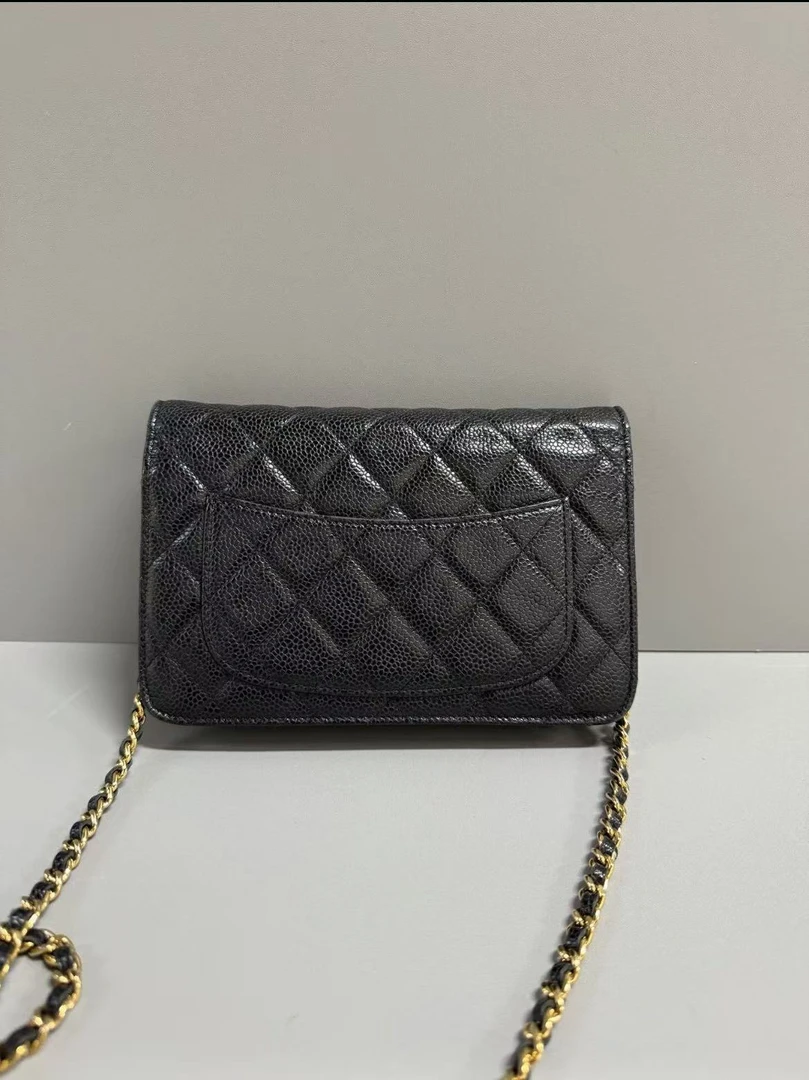 【香 发财包】 真皮荔枝纹WOC斜挎包