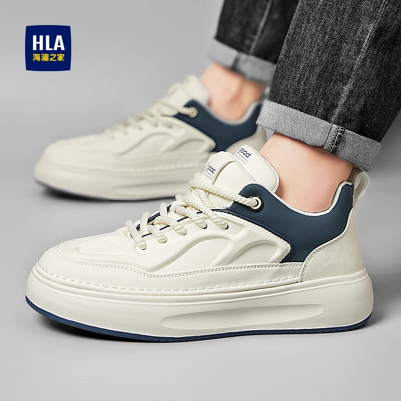 HLA/海澜之家男鞋2025秋季新款潮流低帮休闲鞋时尚百搭软底休闲鞋
