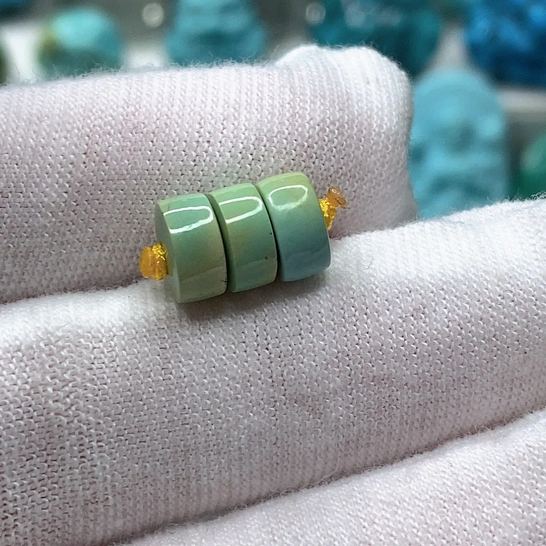 绿松石未镶嵌天然原矿 地大质检7.3mm