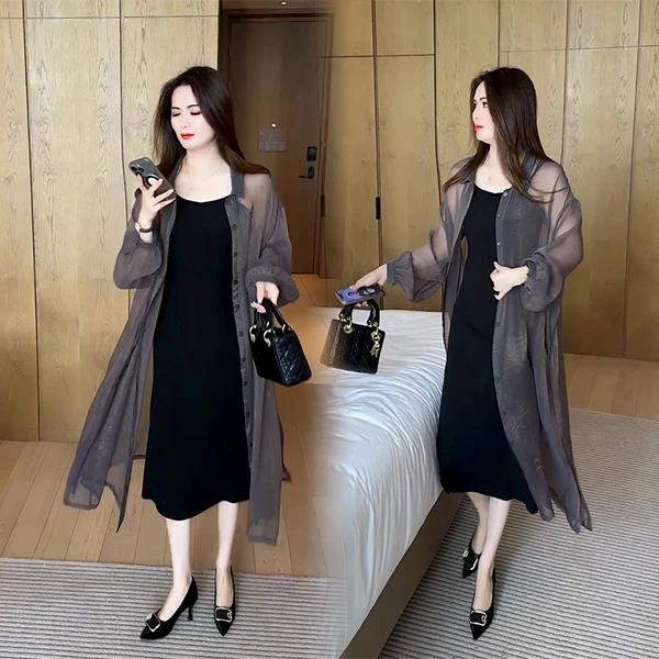 防晒服外套女士2025夏季新款中长款外披薄款时尚减龄气质女神披肩