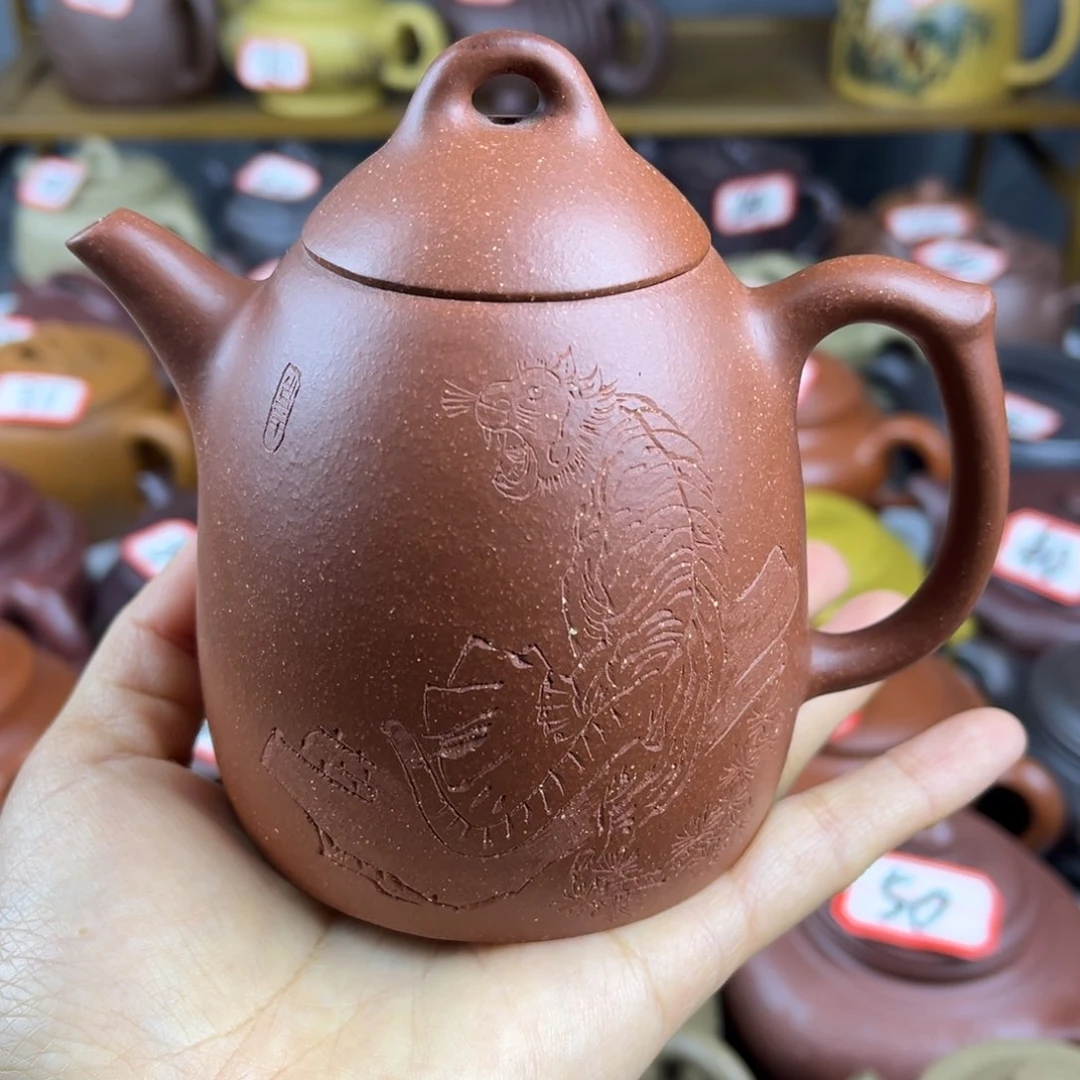 紫砂茶壶宜兴紫砂壶微瑕的扭花泥划痕