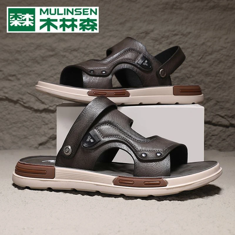 木林森男士凉鞋2025夏季新款休闲拖鞋防滑男款开车耐磨两用沙滩鞋