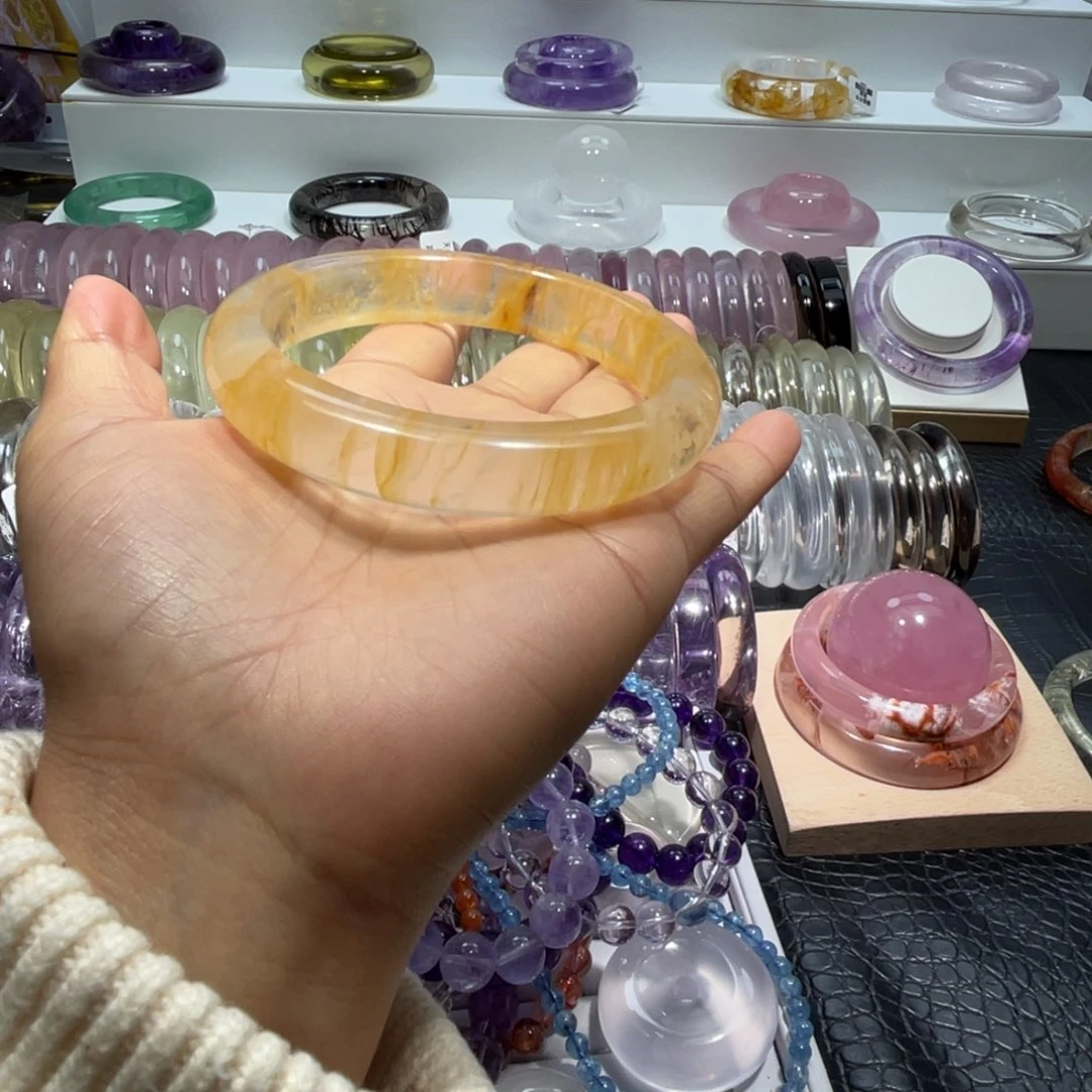 水晶手镯64圈口12号未镶嵌