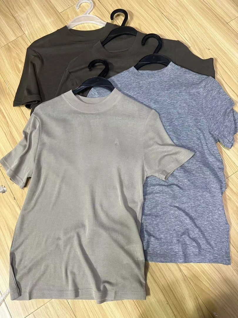 0322欧若风减龄莱赛尔上衣简约圆领短袖T恤女夏