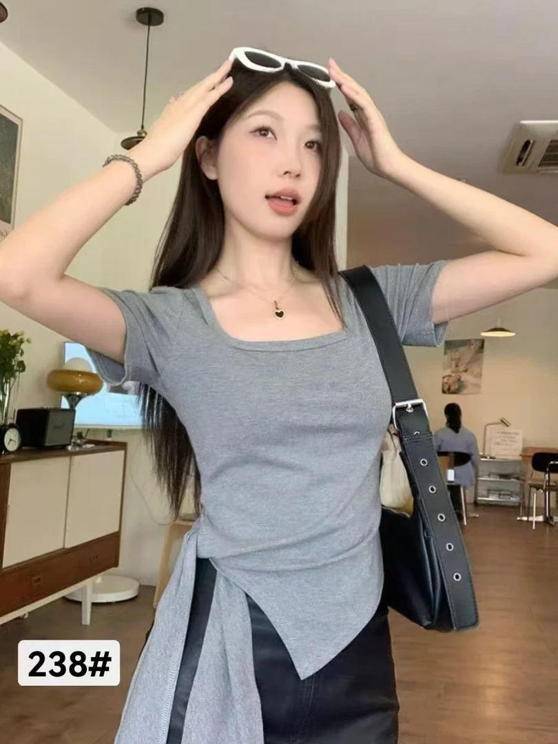 春夏款显瘦百搭时尚体恤，洋气百搭夏季