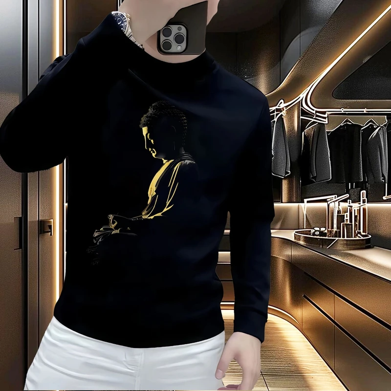 朗纯萱卫衣禅意佛祖男女款长袖春秋季青少年衣服重磅潮牌宽松上衣