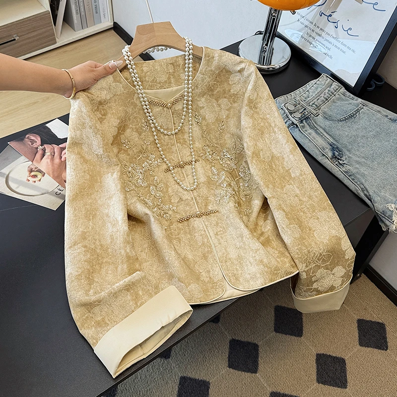 复古重工绣花高级感新中式改良唐装新国风百搭女2025秋冬新款外套