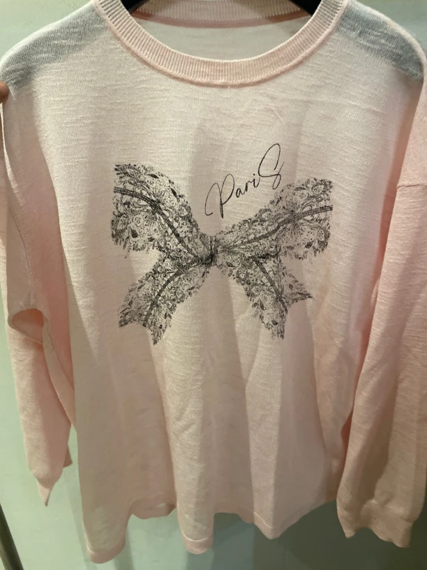 054新款蝴蝶针织打底T恤透气百搭女士