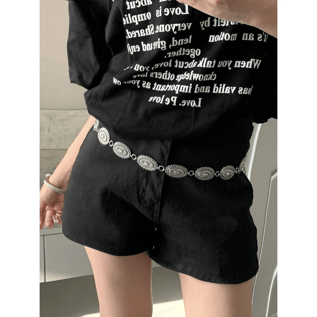 民族风复古腰带女夏季短裙短裤雕花装饰腰链配饰小众设计感皮带链