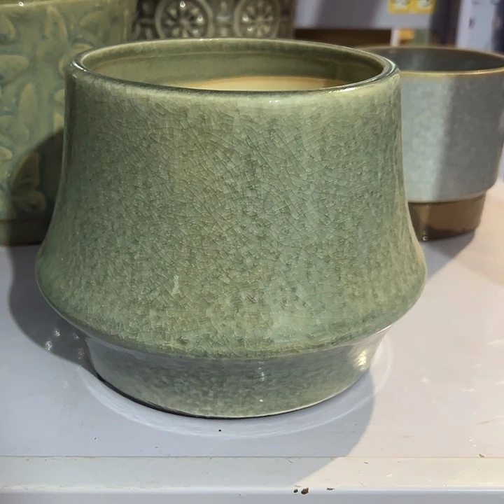 陶瓷库房清货灰色冰裂纹花盆