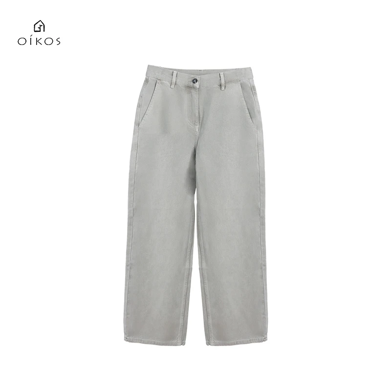OIKOS裤子时尚休闲百搭宽松秋季复古5H40F9003