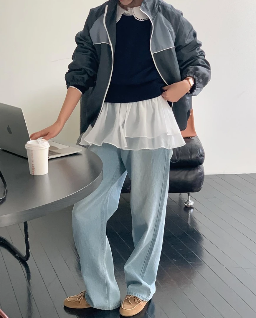 宽松时尚夏季百搭休闲春秋韩国东大门2025新款女装  704i  牛仔裤