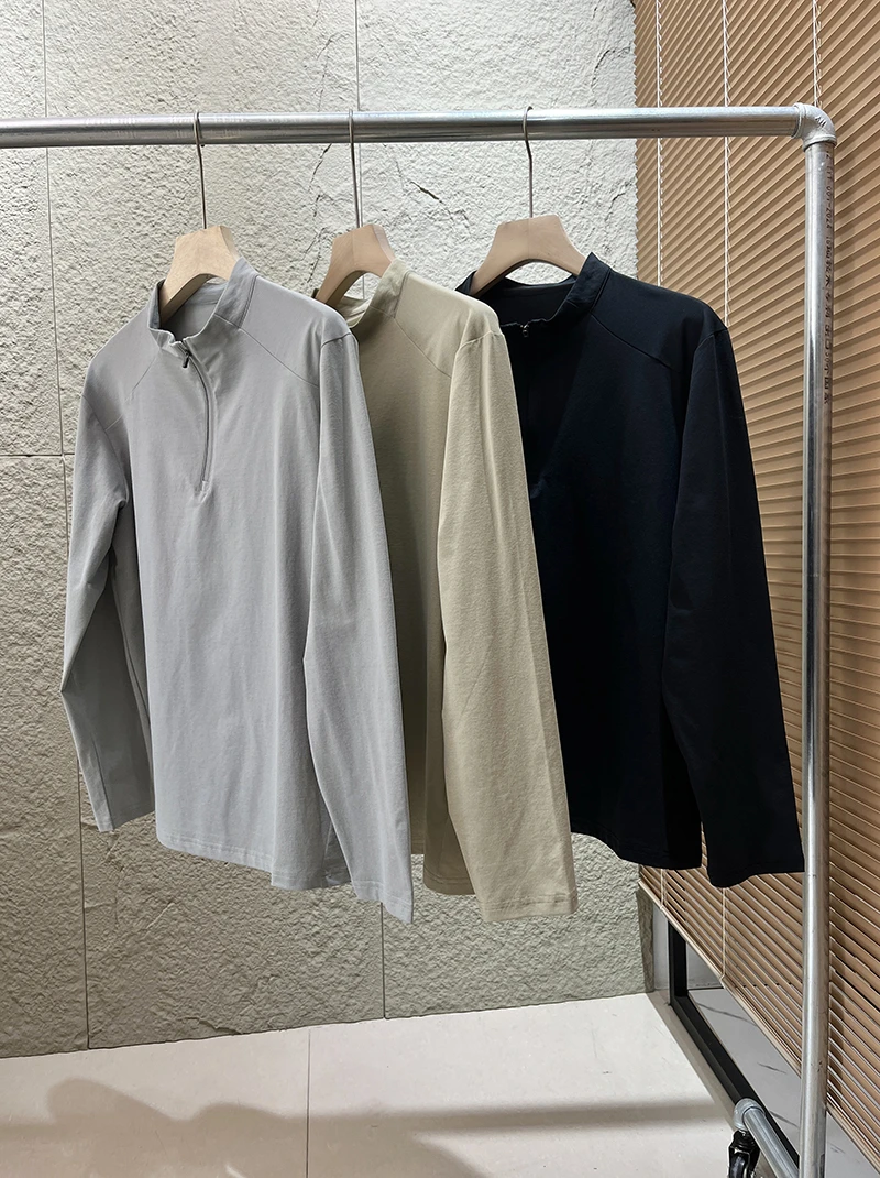 B轻奢运动线同面料！速干高弹空气T 半开襟休闲T恤 C10 男装 H5298