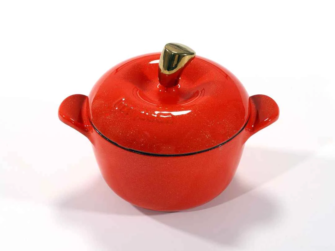 Luxqueen美味女王黑底釉14cm苹果饭釜内缎黑铸铁珐琅锅