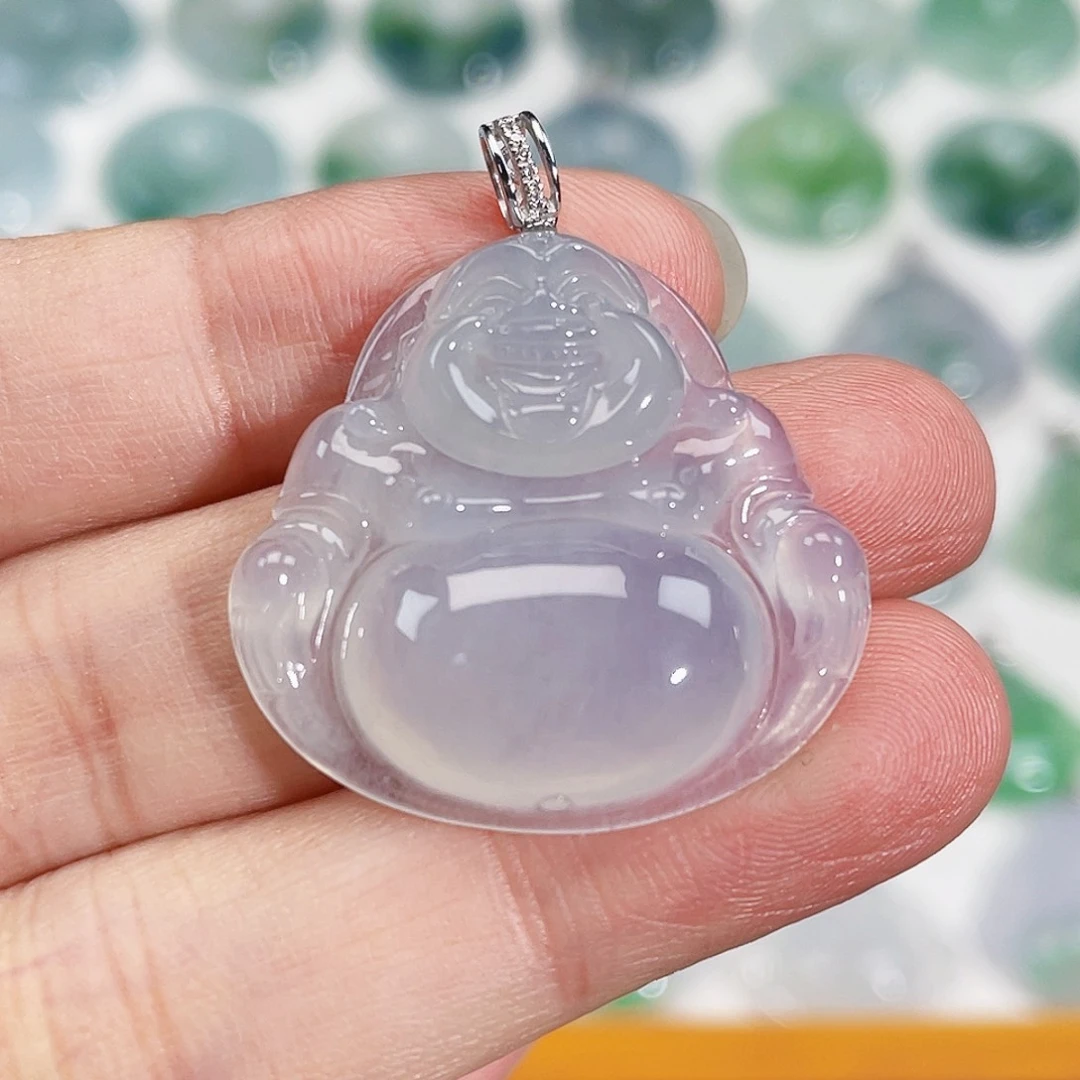 颈饰18K金镶嵌翡翠吊坠