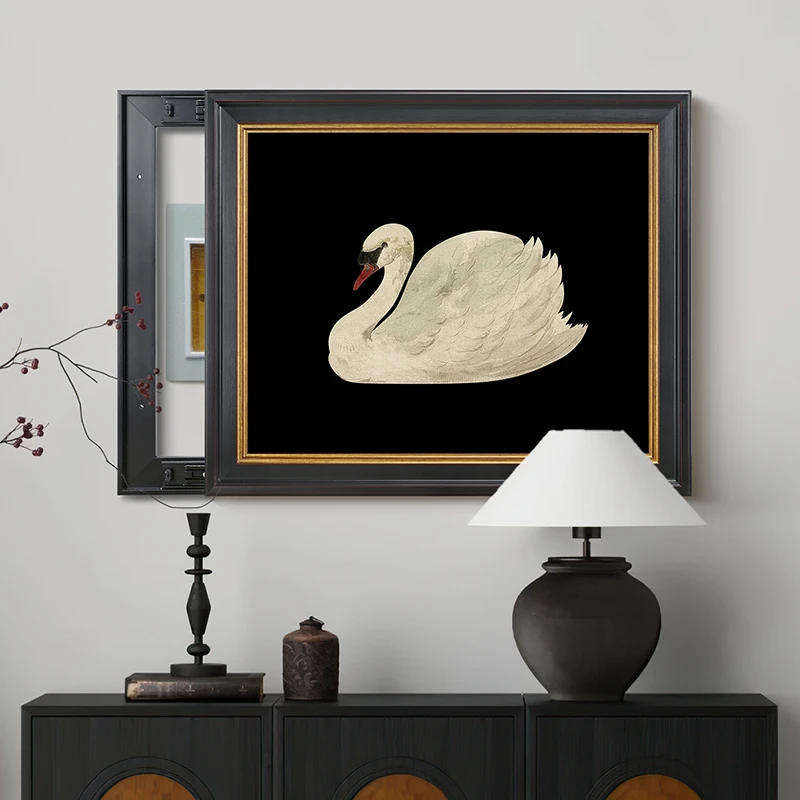 霍格艺术法式中古风电表箱装饰画餐厅玄关配电箱可推拉电源盒挂画