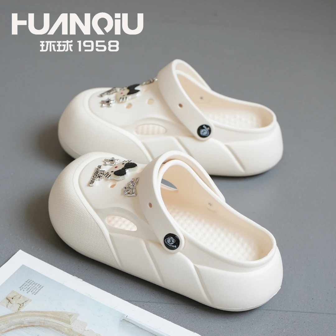 HUANQIU/环球厚底洞洞鞋2025新款夏季外穿防滑一秒入夏镂空凉拖女