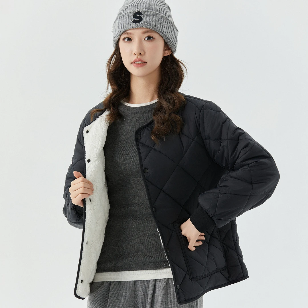 厂家批发冬季女士加肥加大加厚加绒保暖长袖棉衣女款棉服上衣