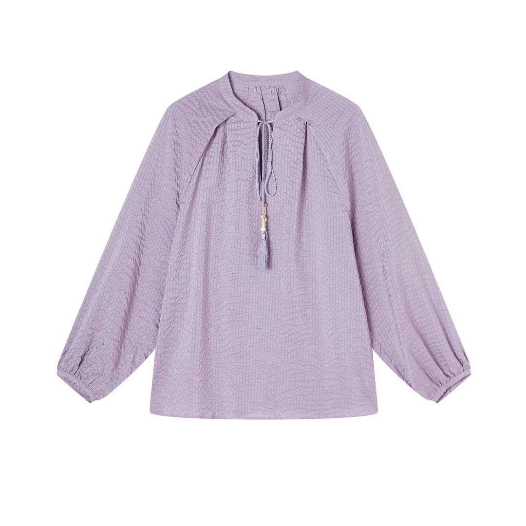 【Q老板专属】(左谜）立领系带上衣YJHY-H921093