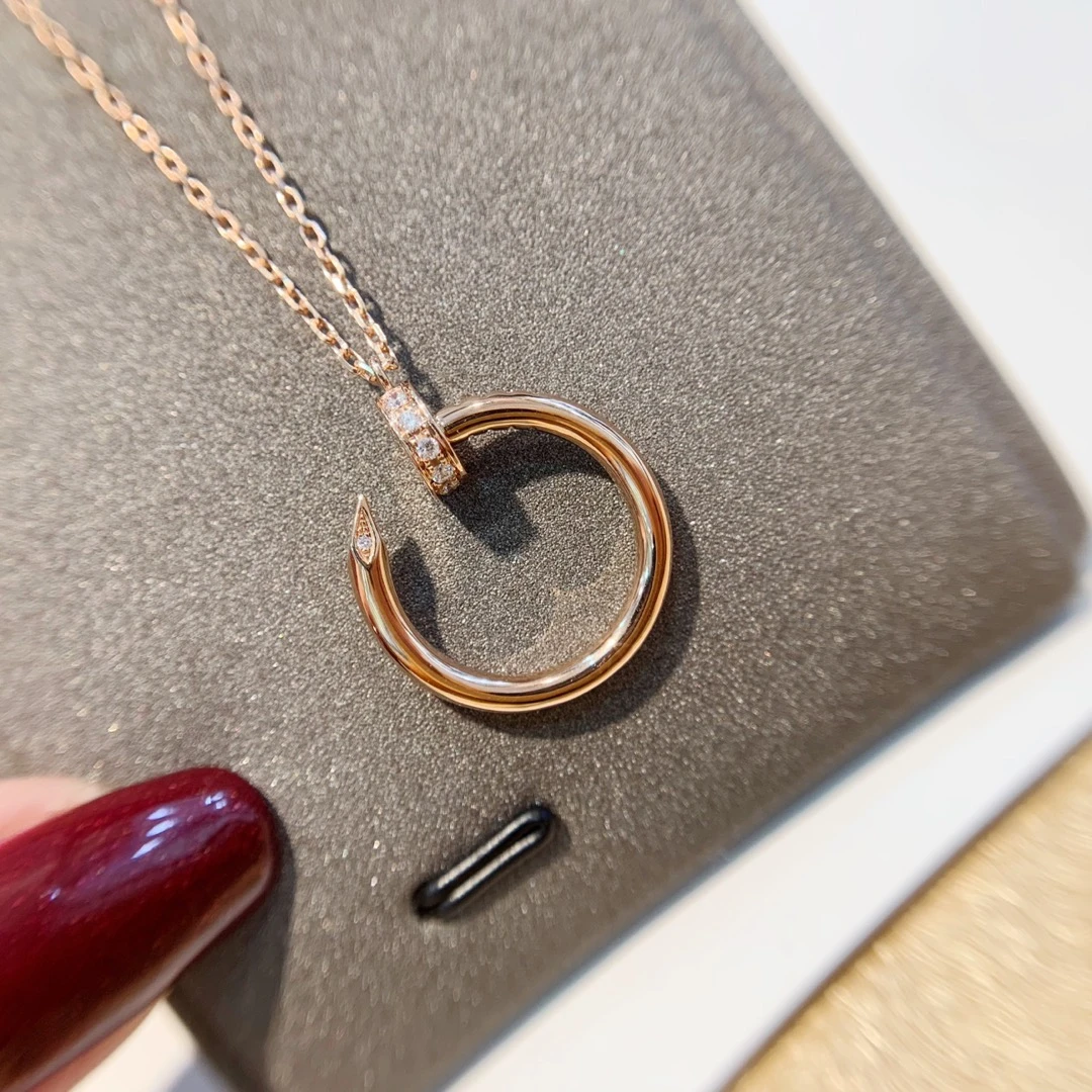 18K金头尾钻钉子套链时尚轻奢简约