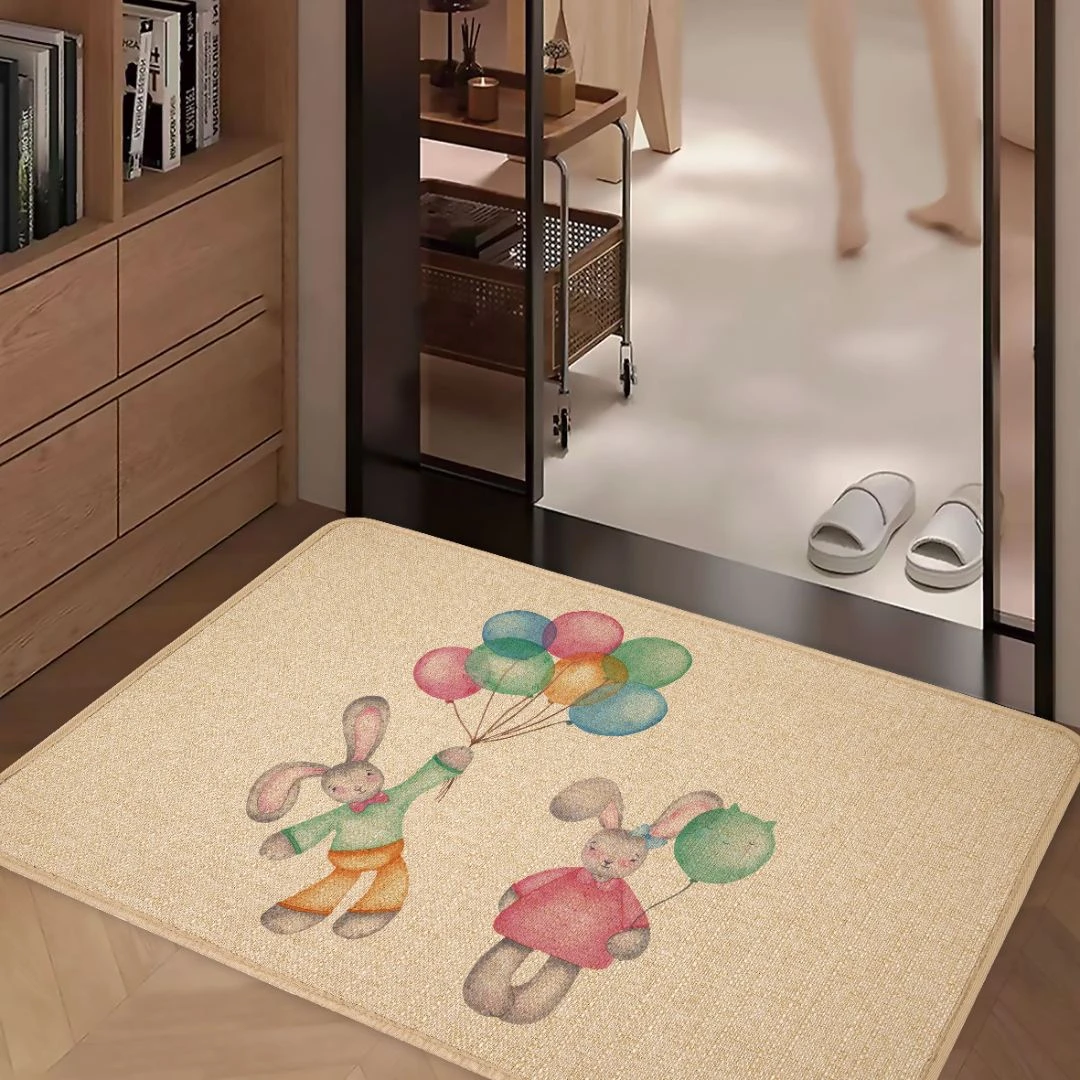 亚麻编织浴室地垫脚垫卫生间吸水垫门口防滑耐磨垫家用