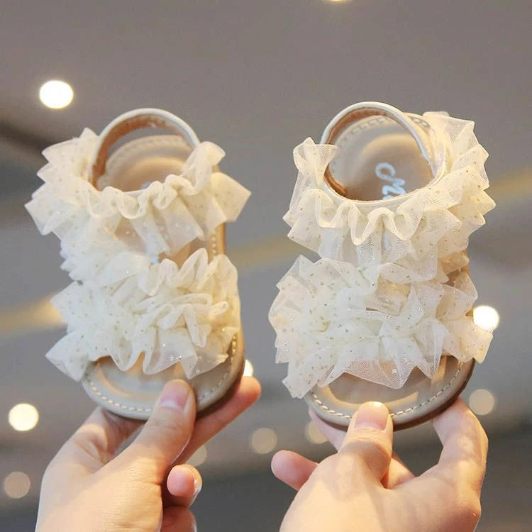 一岁女宝凉鞋2025新款夏季公主鞋女童网纱幼儿软底鞋子洋气小童鞋