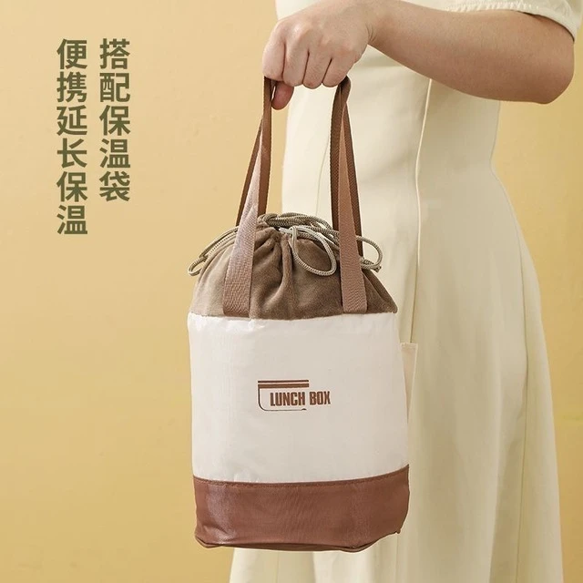 304不锈钢保温提锅真空保温桶上班族学生带饭便携保温饭盒便当盒