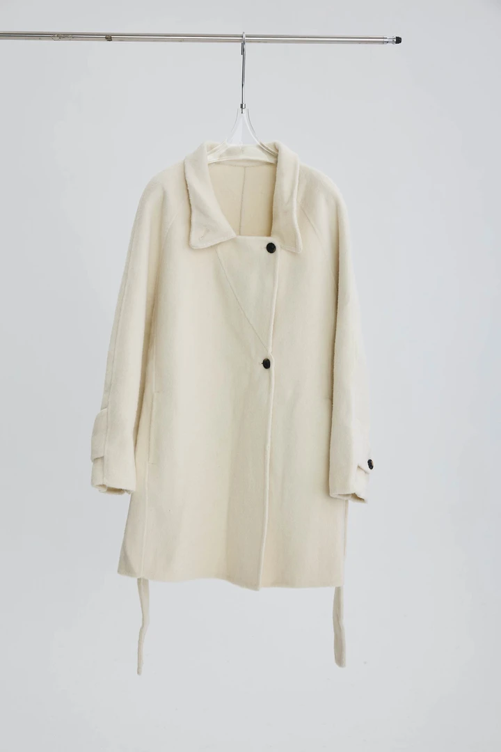 【千蔚】小众设计感原创百搭纯色休闲长袖毛呢外套5513785