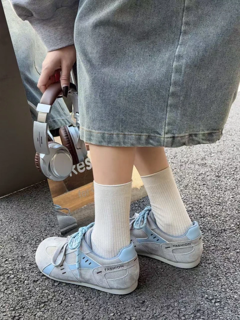 2025早春格雷暖灰双鞋带德训鞋百搭休闲运动鞋透气