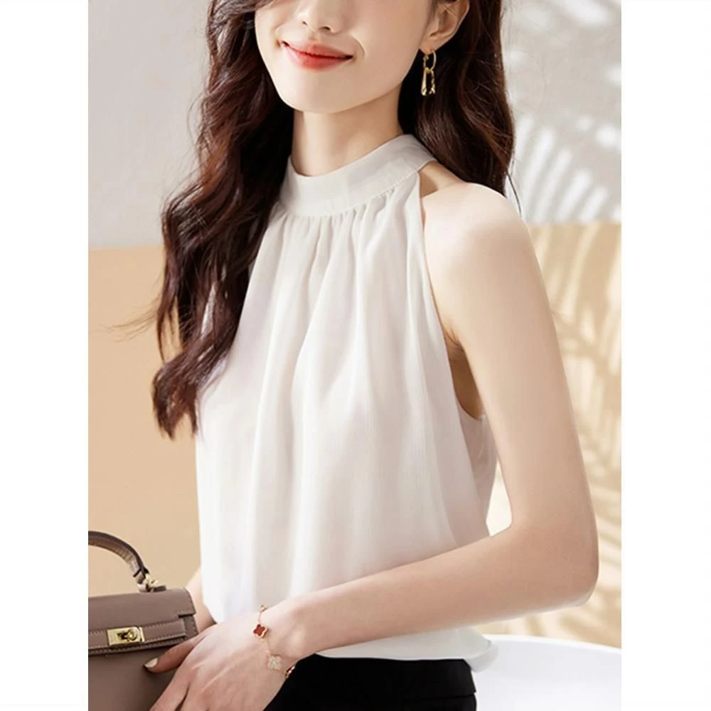 夏季设计感小众背心女2025新款外穿挂脖小吊带洋气时髦上衣打底衫