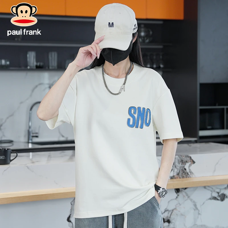 paul frank/大嘴猴2025夏季新款百搭短袖男士宽松上衣时尚薄款t恤