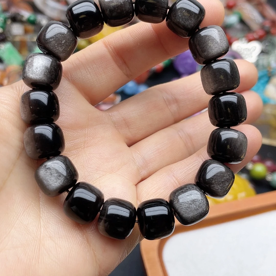 烟晶手链银S925镶嵌