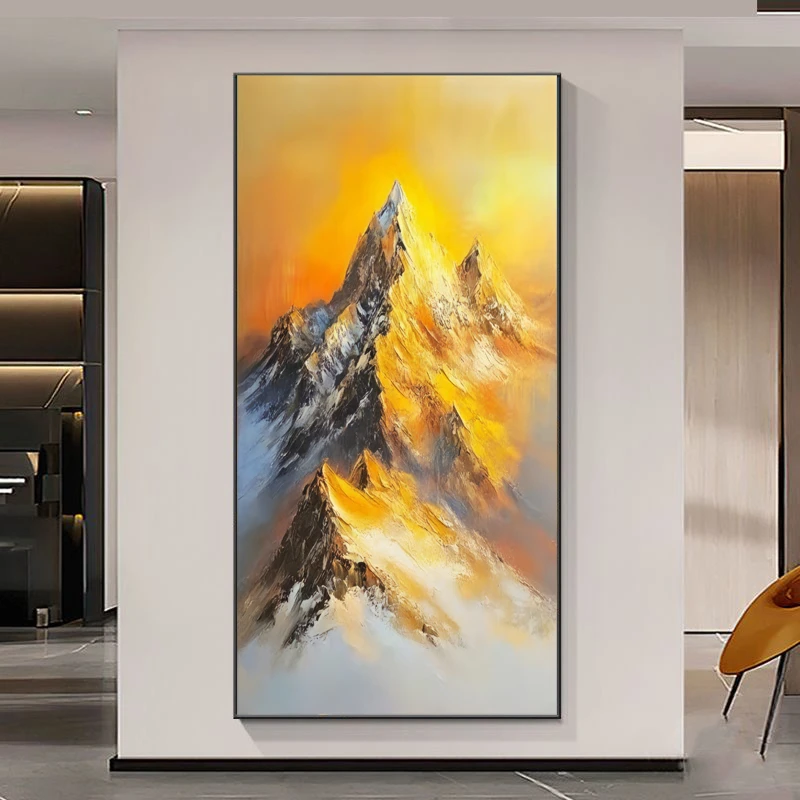 【金山破晓】砂岩材质轻奢高档玄关装饰画入户走廊过道客厅沙发挂画