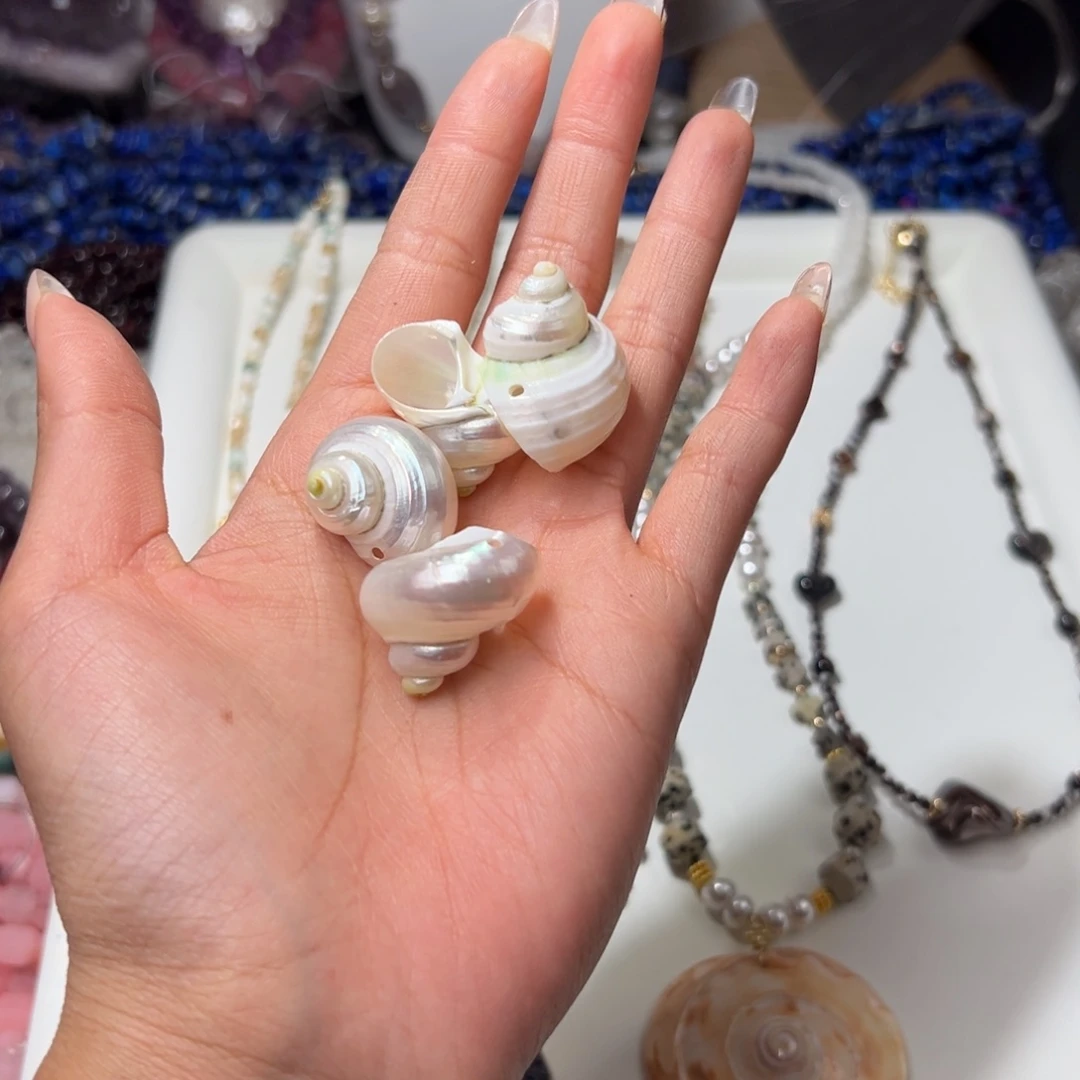 玛瑙/玉髓合金珠宝半成品Y574/贝螺一个