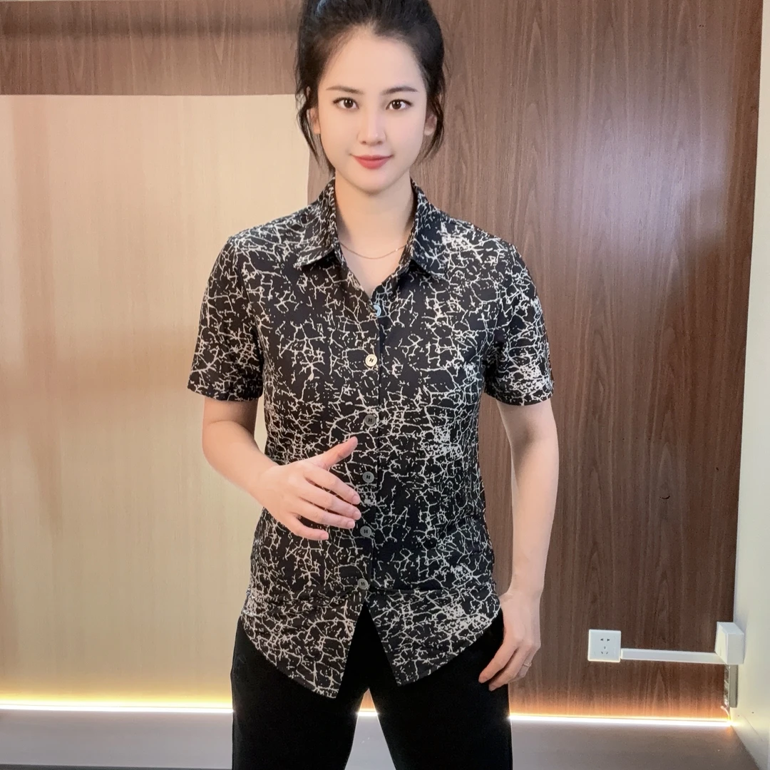【超时速男装】夏季欧品潮流个性轻奢冰凉感衬衫免烫抗皱冰丝K8205