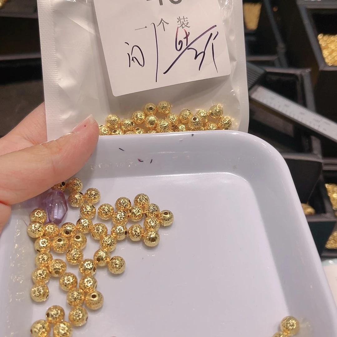 水晶珠宝半成品银S925镀金镶嵌40