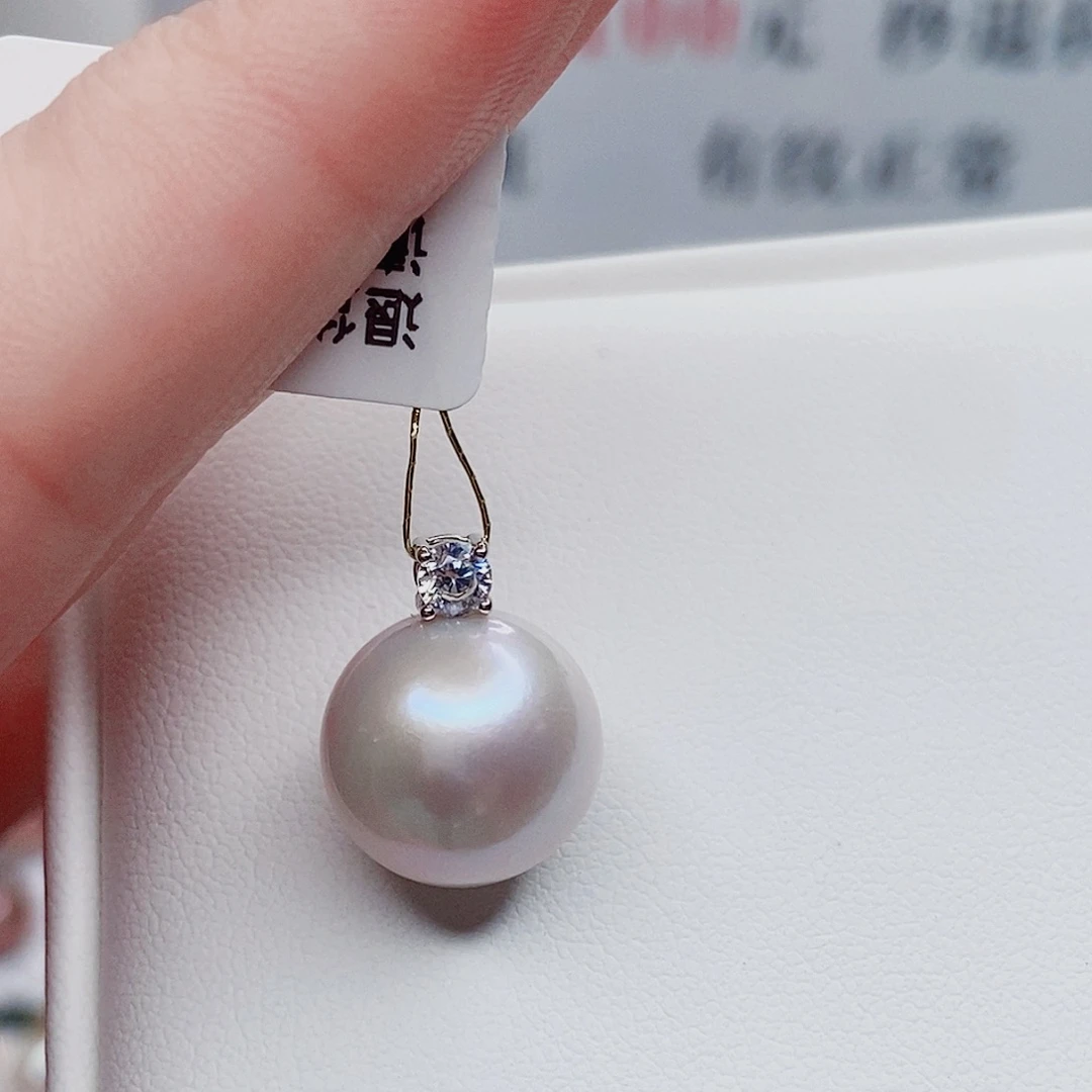 吊坠(不含链)银S925镶嵌淡水珍珠