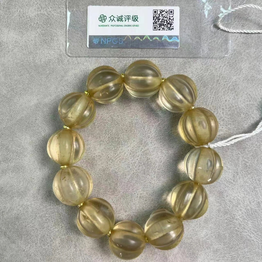 清代 瓜珠白水晶素串 手串 YZ0015［燕赵造物司］