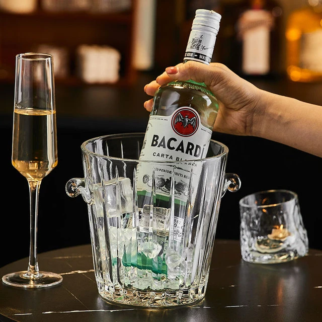 高颜值玻璃冰桶家用 KTV酒吧啤酒饮料冰桶香槟桶装冰块桶商用大号