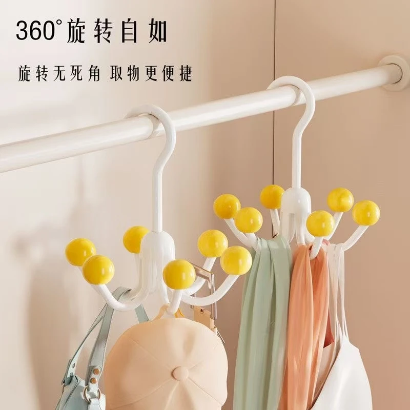 【六爪】360°旋转衣柜挂钩吊带家用领带收纳神器置物架可旋转多功能