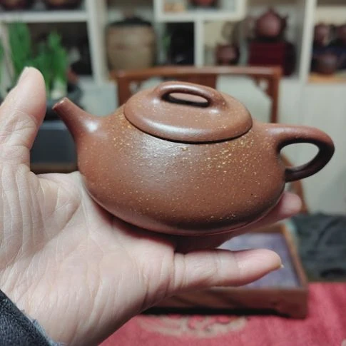 紫砂茶壶捺瓢130cc手工制作