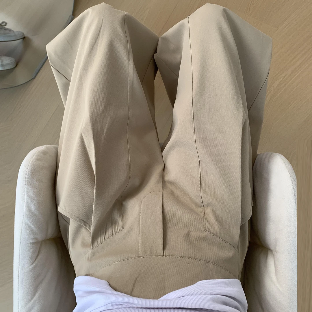 卡其色美式西装裤女夏季2025新款设计感小众高腰宽松直筒阔腿长裤