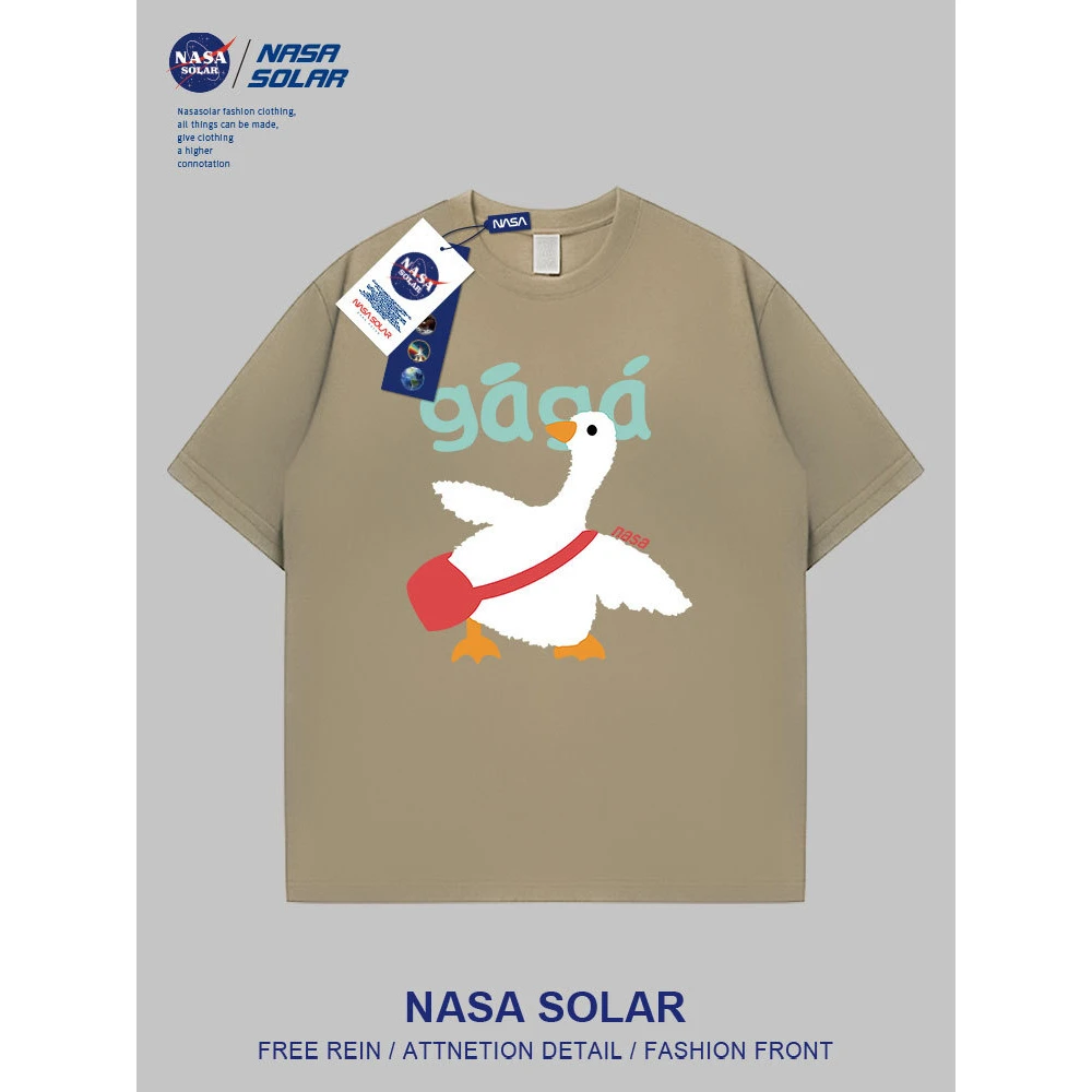 NASA 夏季新款大白鹅短袖纯棉品质T恤潮流宽松百搭半袖情侣装夏装