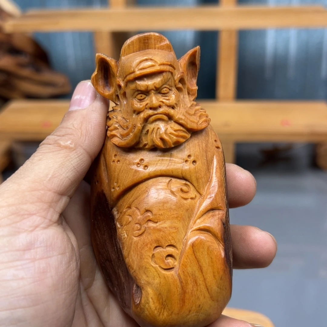 毛***雨木崖柏木摆件手把件